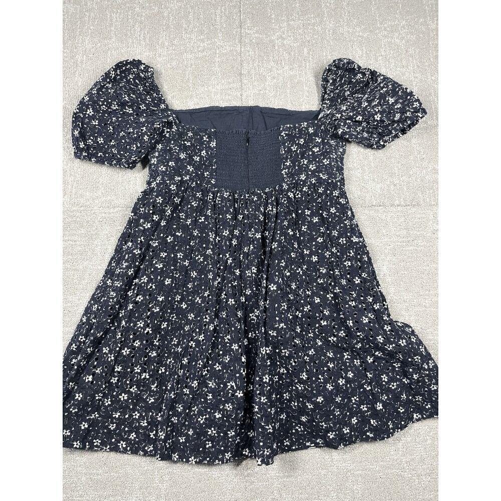 Anthropologie Maeve Navy Blue Off The Shoulder Floral Mini Dress Sz10P - Picture 5 of 5